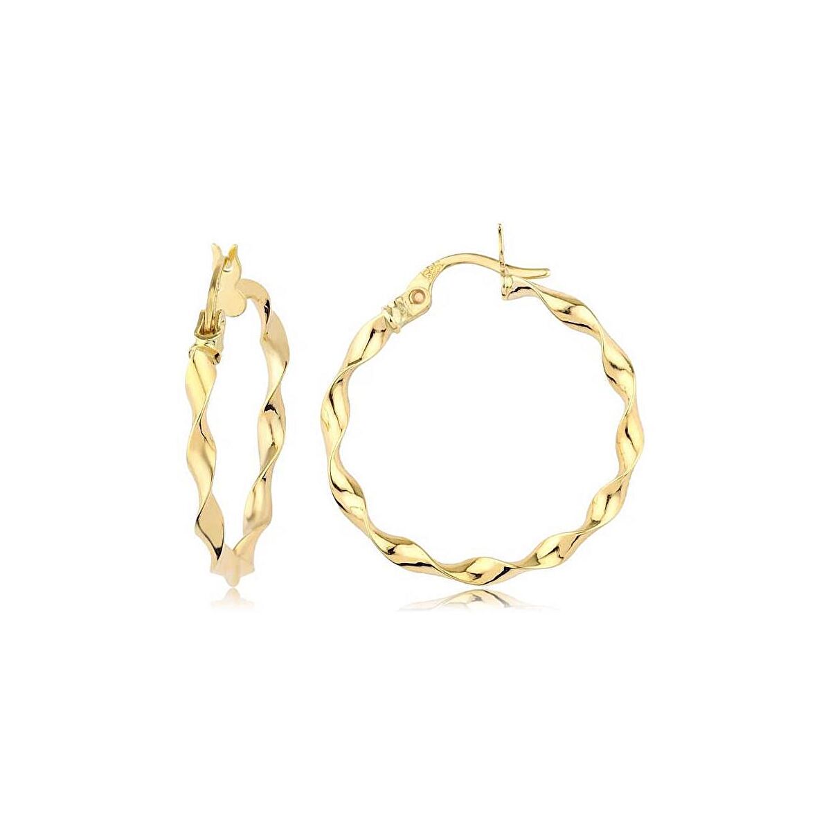  Burgu Altın Halka Küpe (Çapı: 2.3 cm)